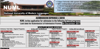 Psychology Admissions in NUML