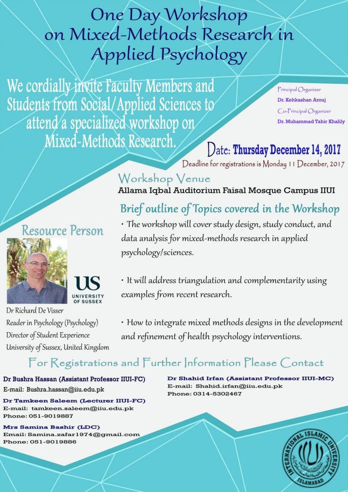 One Day Workshop on Mixed-Methods Research in Applied Psychology