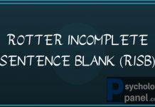 ROTTER INCOMPLETE SENTENCE BLANK RISB
