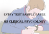 Entry Test Sample Paper MS Clinical Psychology