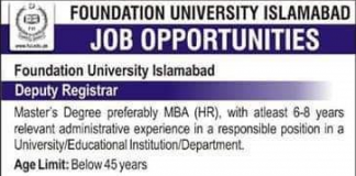 Faculty Required at Foundation University