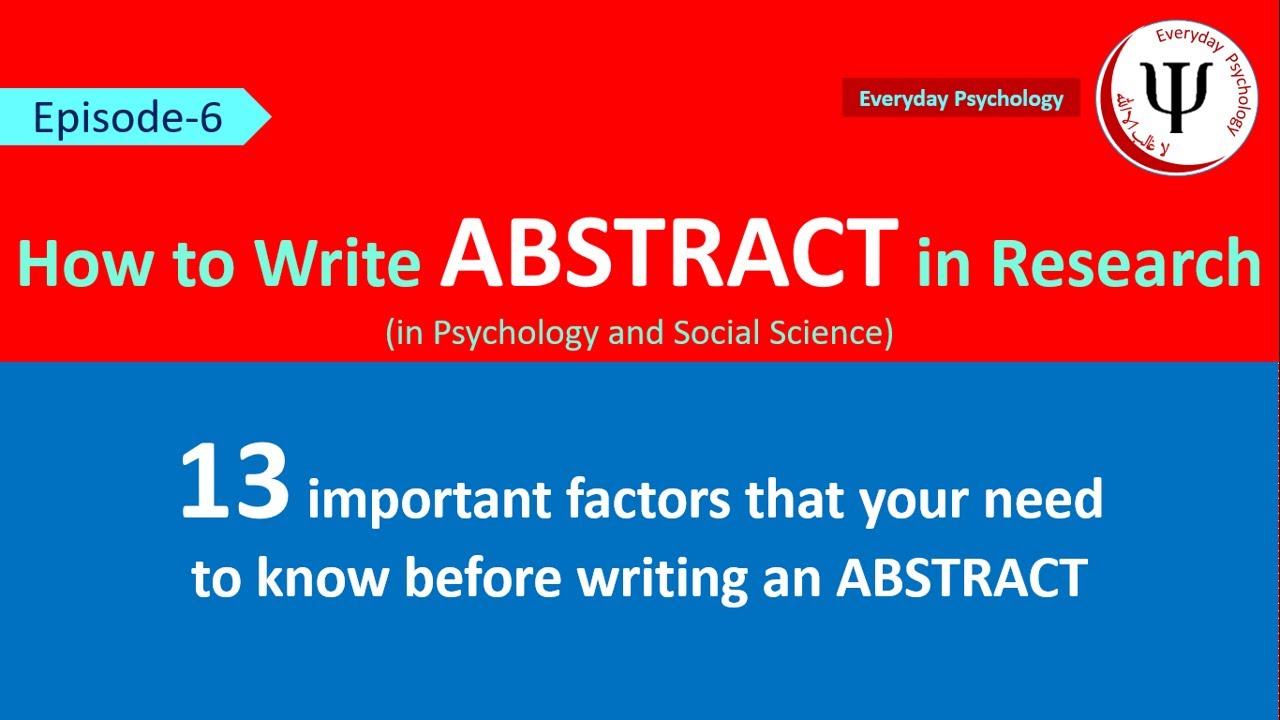 How to write an Abstract in Research